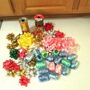 Unused Gift Ribbon Bundles 200+ Yds Presents Crafts Christmas